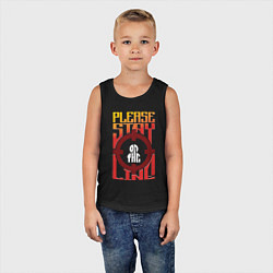 Майка детская хлопок Оставайтесь на линии, цвет: черный — фото 2