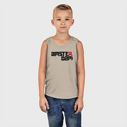 Майка детская хлопок Amsterdam city, цвет: миндальный — фото 2