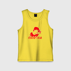 Майка детская хлопок Сектор газа красный трафарет, цвет: желтый