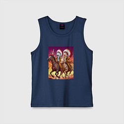 Детская майка Индейцы Рик и Морти скачут на лошадях