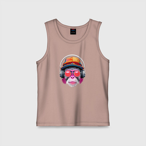 Детская майка Музыкальная мартышка / Пыльно-розовый – фото 1