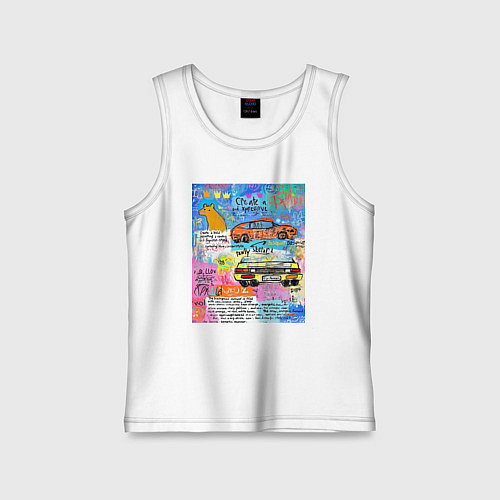 Детская майка Принт в стиле Баския с машинами / Белый – фото 1