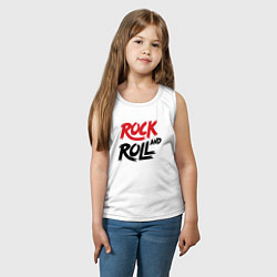 Майка детская хлопок Rock and roll star, цвет: белый — фото 2