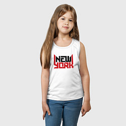 Майка детская хлопок America New York, цвет: белый — фото 2