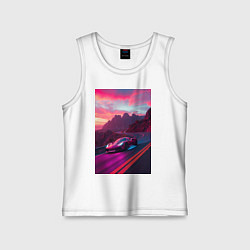 Детская майка Суперкар едет по серпантину