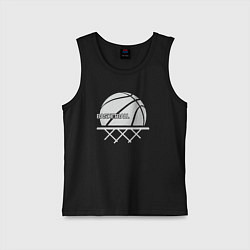 Майка детская хлопок Basketball play, цвет: черный