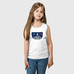 Майка детская хлопок Space travel, цвет: белый — фото 2