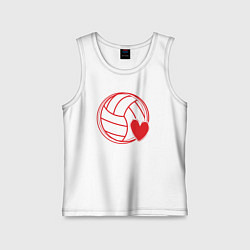 Майка детская хлопок Volley love, цвет: белый