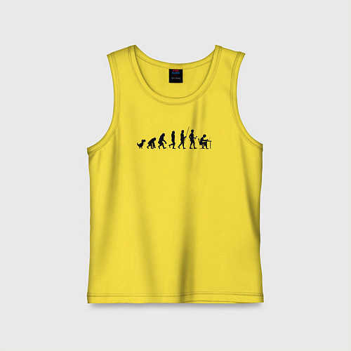 Детская майка Цикл эволюции человека-программиста / Желтый – фото 1