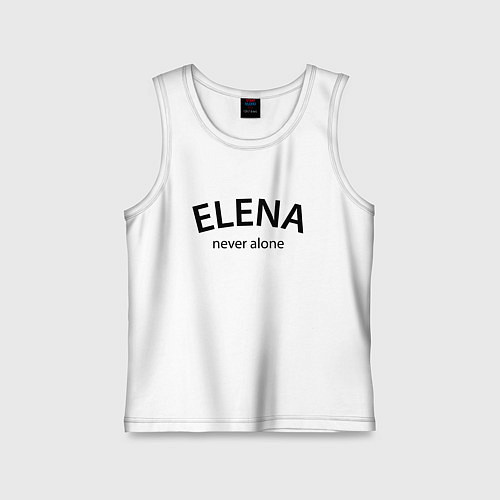 Детская майка Elena never alone - motto / Белый – фото 1