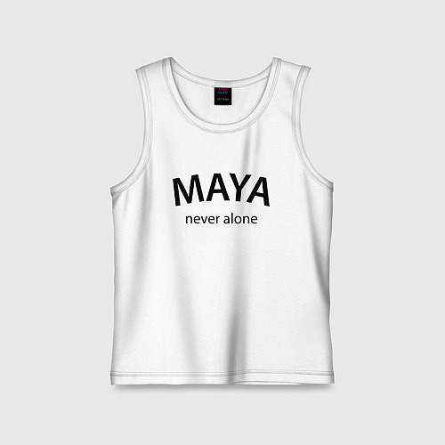 Детская майка Maya never alone- motto / Белый – фото 1