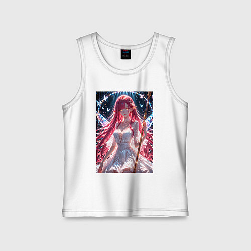 Детская майка Сияющая фея с крыльями и бабочками / Белый – фото 1