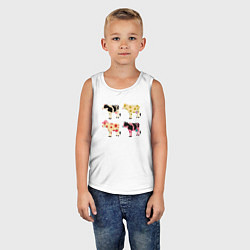 Майка детская хлопок Милые коровы поп-арт, цвет: белый — фото 2