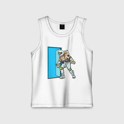 Детская майка Астронавт открывает дверь в неизведанное / Белый – фото 1