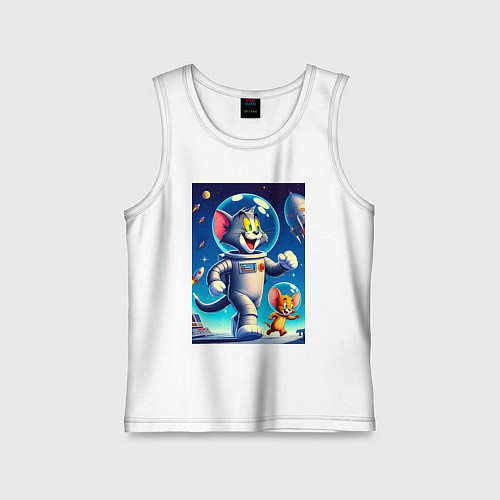 Детская майка Космонавты Том и Джерри / Белый – фото 1