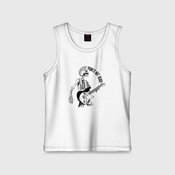 Детская майка Skeleton guitarist - punks not dead motto