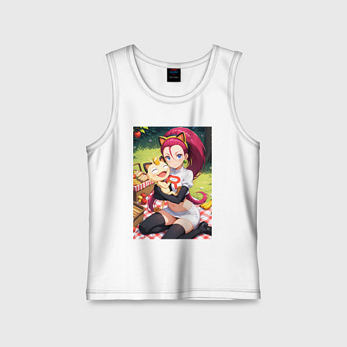 Детская майка Джесси и Мяут на пикнике / Белый – фото 1