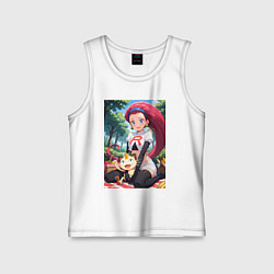 Майка детская хлопок Джесси и Мяут на пикнике, цвет: белый