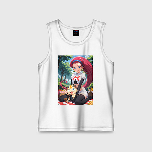 Детская майка Джесси и Мяут на пикнике / Белый – фото 1