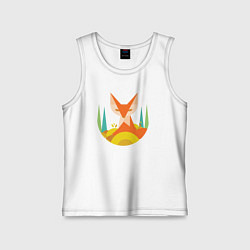 Майка детская хлопок Forest fox, цвет: белый
