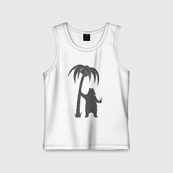 Майка детская хлопок Мишка и пальма, цвет: белый