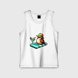 Детская майка Воробей отдыхает с коктейлем