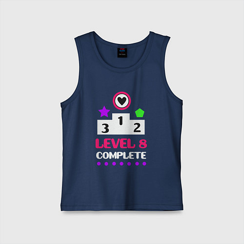 Детская майка 8 уровень пройден / Тёмно-синий – фото 1