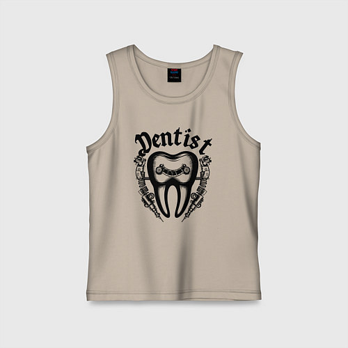 Детская майка Зубной мастер зуб механический / Миндальный – фото 1