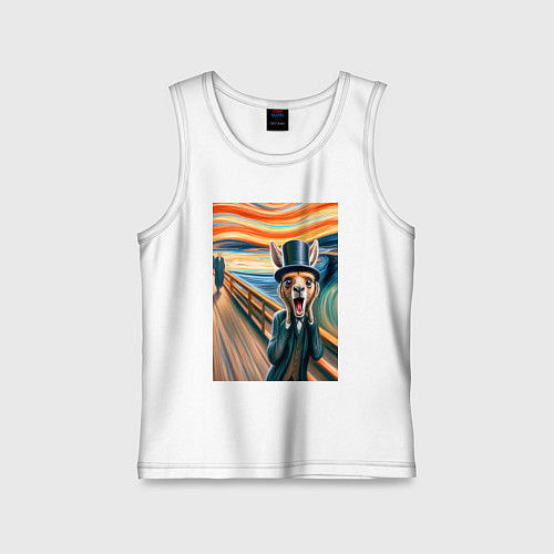 Детская майка Кенгуру кричит - мем нейросеть / Белый – фото 1