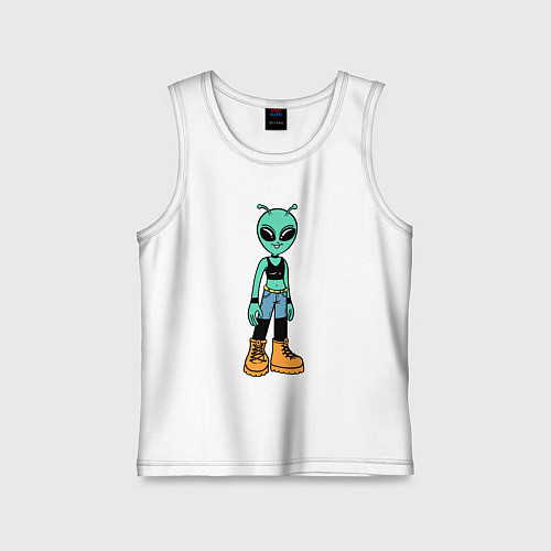 Детская майка Девочка инопланетянин / Белый – фото 1