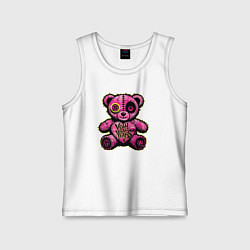 Майка детская хлопок Pink bear, цвет: белый