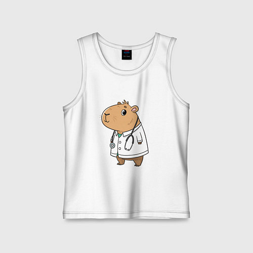 Детская майка Капибара-доктор / Белый – фото 1