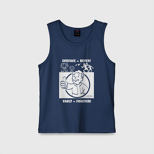 Детская майка Поверхность никогда - убежище навсегда / Тёмно-синий – фото 1