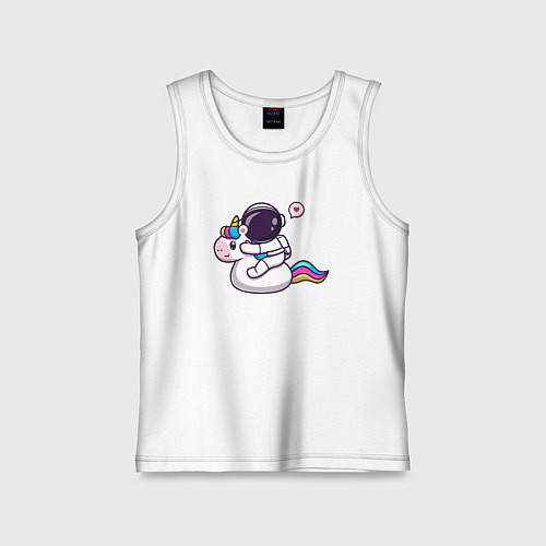 Детская майка Астронавт на единороге / Белый – фото 1