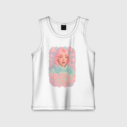 Детская майка Билли Айлиш в розовыми волосами