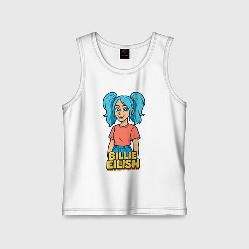 Детская майка Билли Айлиш мультяшка / Белый – фото 1