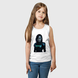 Майка детская хлопок Билли Айлиш в космическом костюме, цвет: белый — фото 2