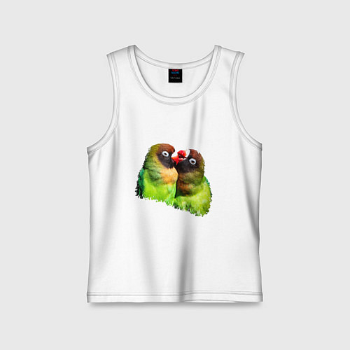 Детская майка Влюбленные попугаи / Белый – фото 1