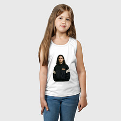 Майка детская хлопок Bones спортивный стиль, цвет: белый — фото 2