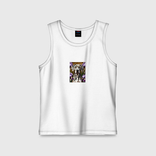 Детская майка Собачка в лилиях / Белый – фото 1