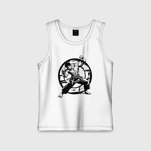 Детская майка Джиу-джитсу мускулистый боец / Белый – фото 1