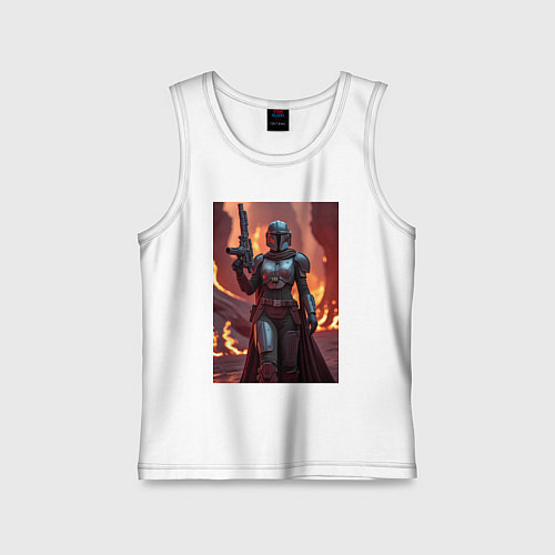 Детская майка Девушка-Мандалорец в броне / Белый – фото 1