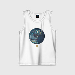 Майка детская хлопок Попугай акварельный в круге, цвет: белый