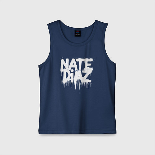 Детская майка Граффити логотип Нейт Диас / Тёмно-синий – фото 1