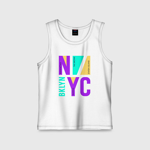 Детская майка Районы в городе Нью-Йорк / Белый – фото 1