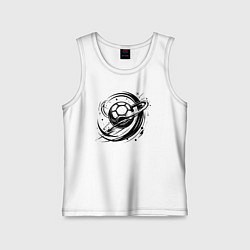 Майка детская хлопок Космический мяч гандбол, цвет: белый