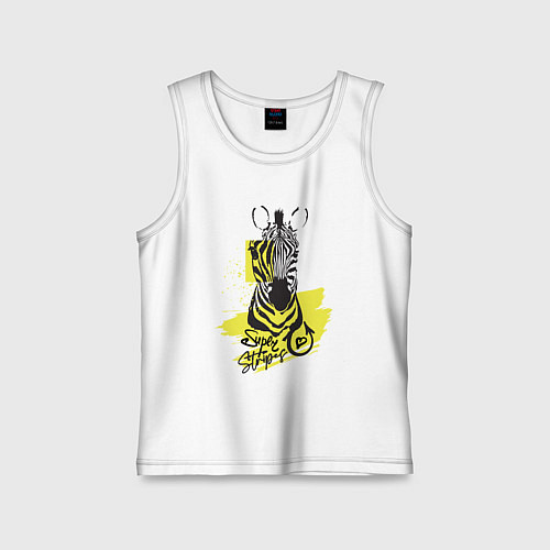 Детская майка Зебра на желтом / Белый – фото 1