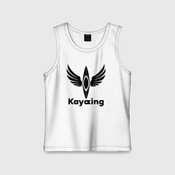 Майка детская хлопок Каякинг с крыльями, цвет: белый