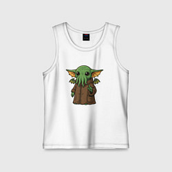 Майка детская хлопок Грогу - Ктулху, цвет: белый