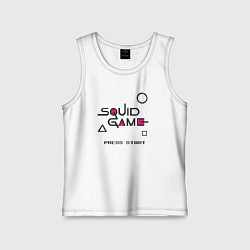 Майка детская хлопок Squid game press start, цвет: белый